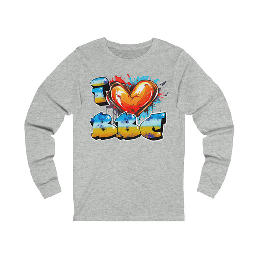 I ♥️ BeeBeeCee Parody Graphic Long Sleeve T-Shirt
