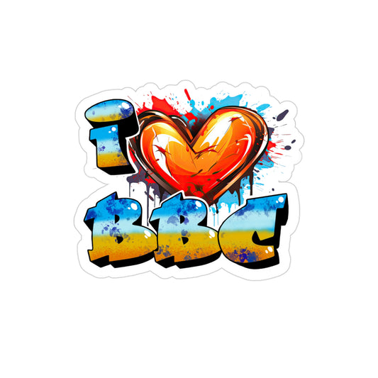 I ♥️ BeeBeeCee Parody Graphic Die Cut Sticker