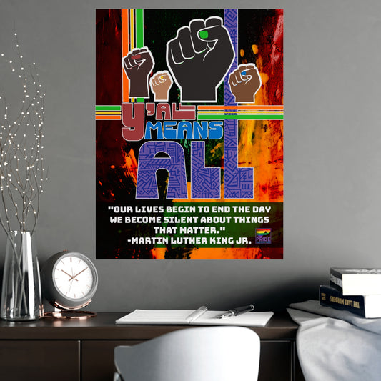 Yall Means All BLM Wall Art Poster
